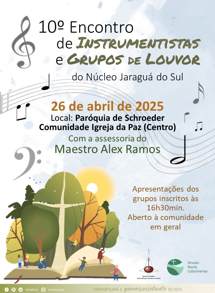 flyer encontro de instrumentistas e grupos de louvor